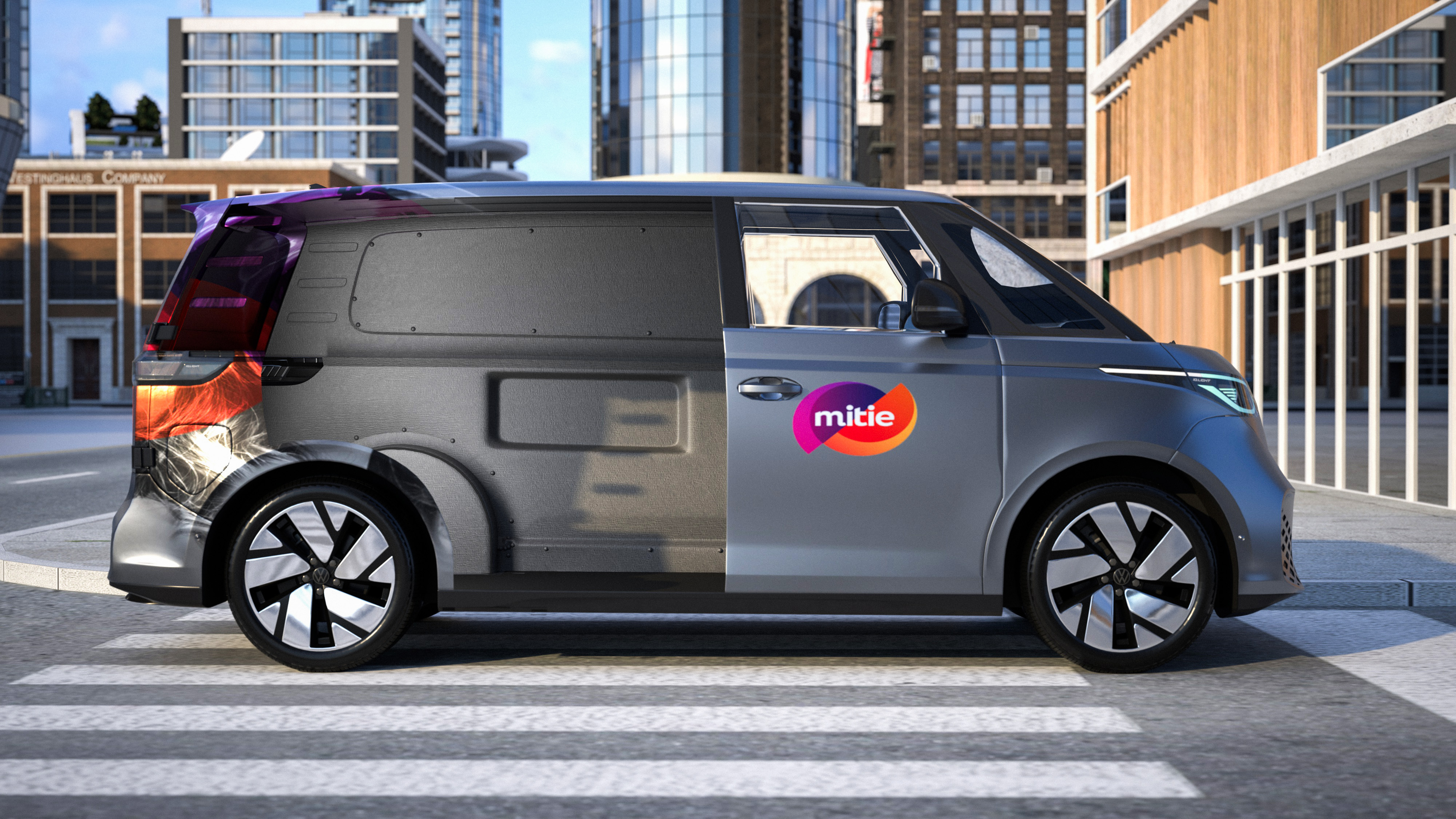 Volkswagen ID.Buzz van with open cargo door